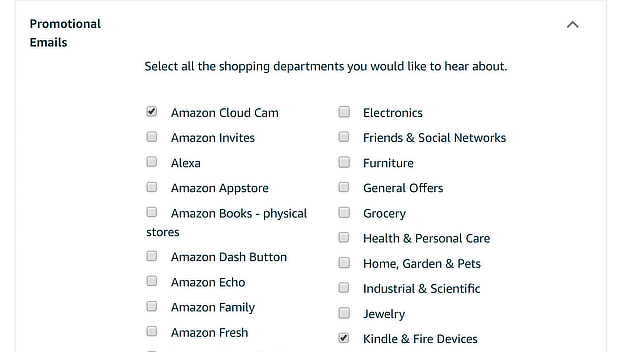 amazon email preferences