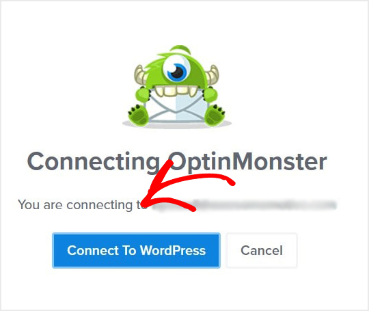 Connecting to WordPress screen message