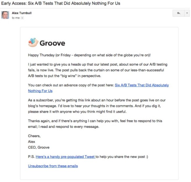 Groove Early Access Email