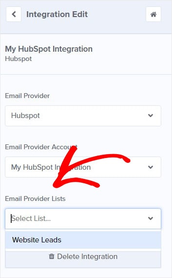 HubSpot Email Static List OptinMonster 