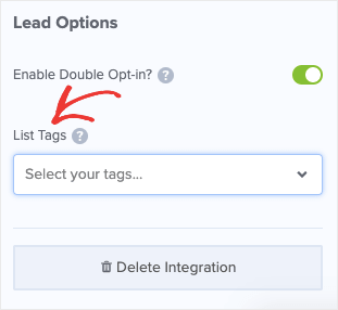Add tags to your B2B lead generation optins
