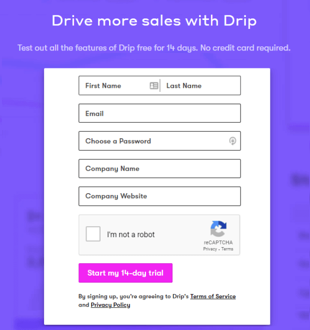 drip signup