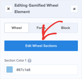 Edit Wheel Sections button