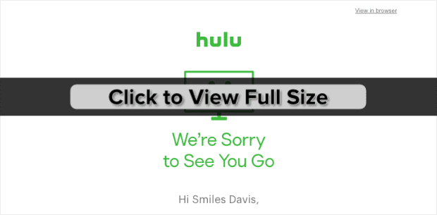 hulu transactional email example min