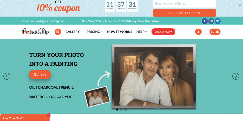 portraitflip homepage