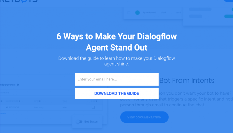 Rocketbots targeted DialogFlow users with a specific offer.